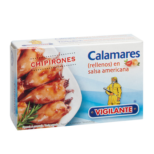Calamares rellenos en salsa americana Vigilante