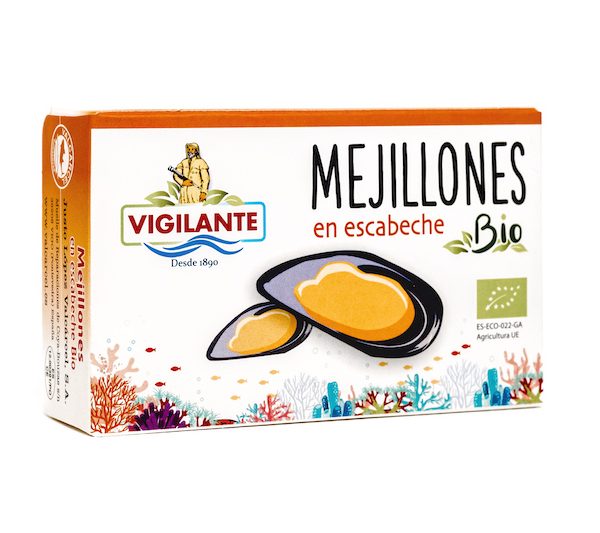 Mejillones en escabeche BIO Vigilante (PVP 12 latas)