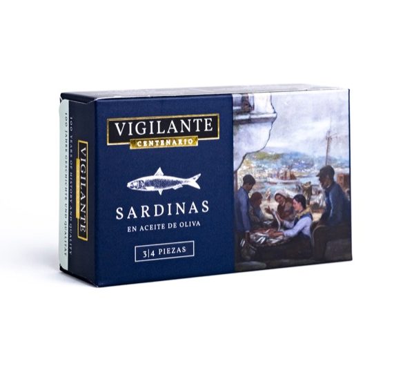 Sardinas 3/4 piezas en Aceite de Oliva Vigilante Centenario (PVP 12 latas)