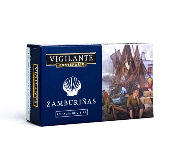 Zamburiñas en Salsa de Vieira Vigilante Centenario (PVP 12 latas)