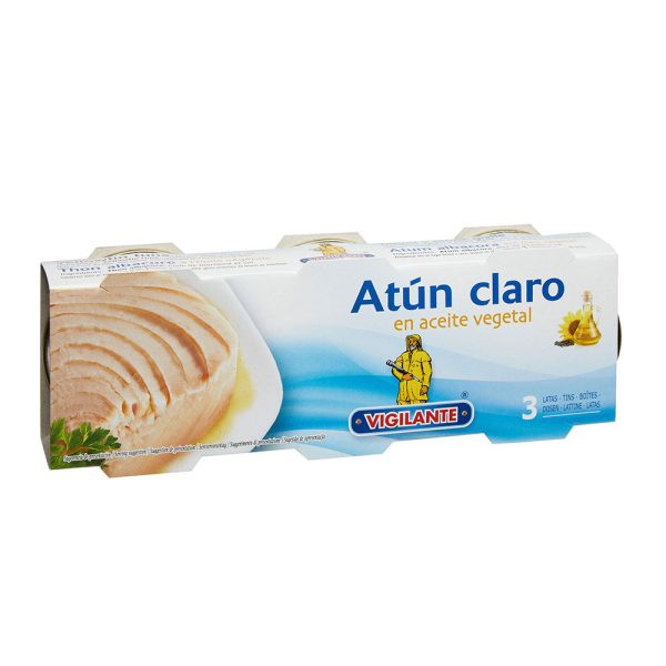 Atún claro en aceite vegetal Vigilante (Pack de 3) Peso neto: 80gx3