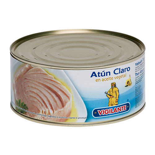 Atún claro en aceite vegetal Vigilante Peso neto: 1000g